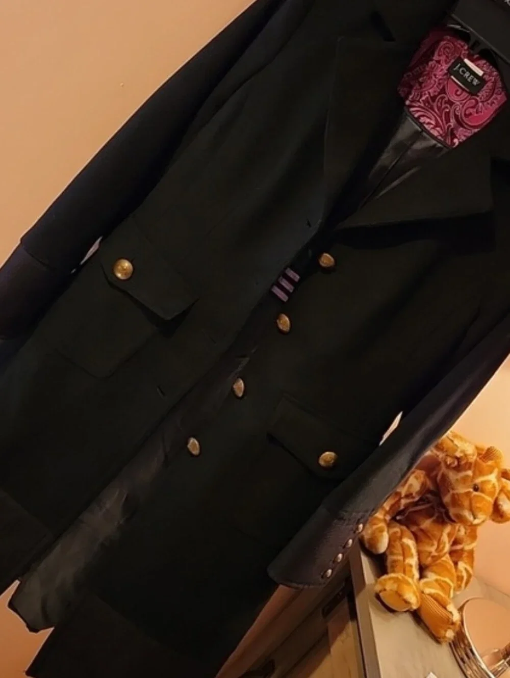 J. Crew Black Military-Style Wool Coat - Picture 5 of 14